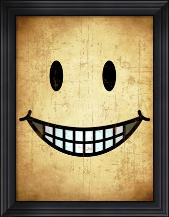 Framed Hang up a Smile (sepia) Print
