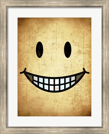 Framed Hang up a Smile (sepia) Print