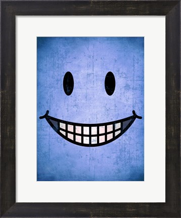 Framed Hang up a Smile (blue) Print