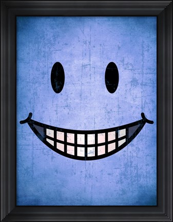 Framed Hang up a Smile (blue) Print