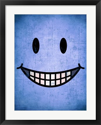 Framed Hang up a Smile (blue) Print