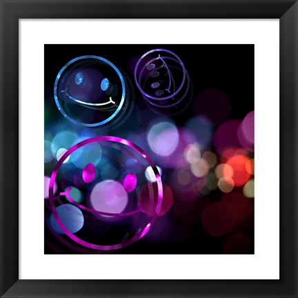 Framed Bounce Smiley Faces Print