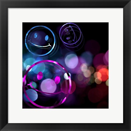 Framed Bounce Smiley Faces Print