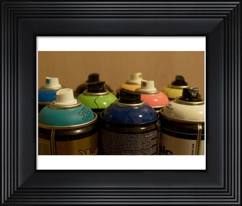 Framed Spray cans Print