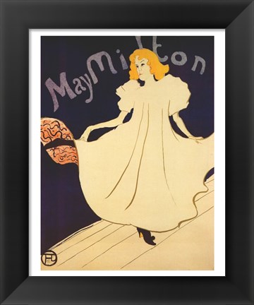 Framed Lautrec May Milton 1895 Print