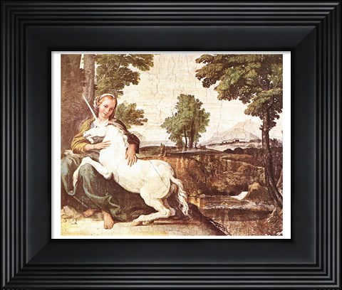 Framed Virgin and Unicorn Print