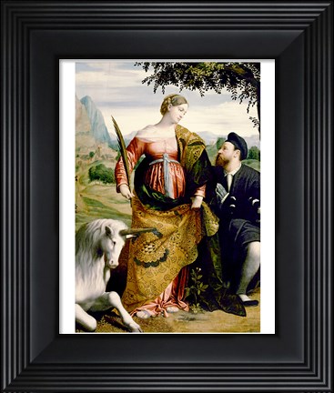 Framed Saint Justina with the Unicorn Print