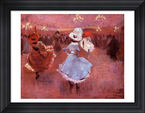 Framed Jean-Louis Forain Can-Can Dancers Print