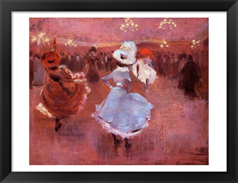 Framed Jean-Louis Forain Can-Can Dancers Print