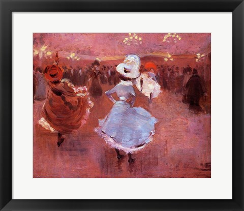 Framed Jean-Louis Forain Can-Can Dancers Print