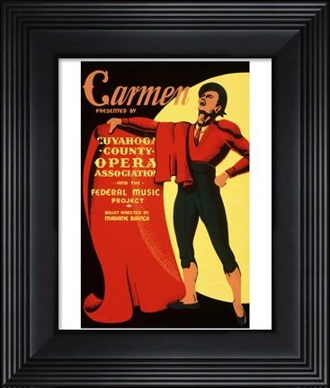 Framed Carmen Matador Playbill 1939 Print