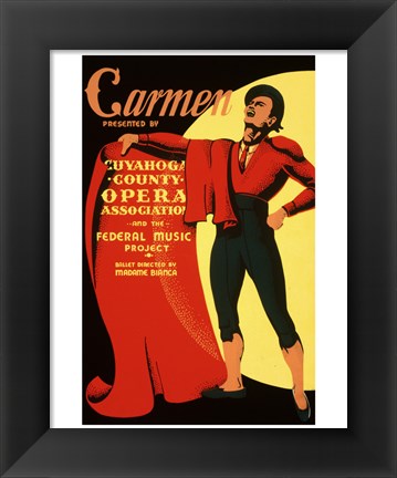 Framed Carmen Matador Playbill 1939 Print