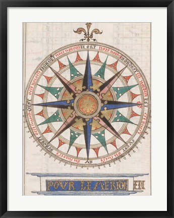 Framed Guillaume Brouscon Compass France, 1543 Print