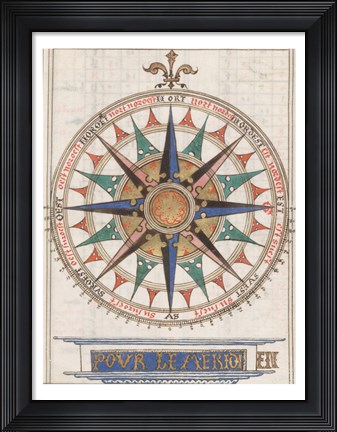 Framed Guillaume Brouscon Compass France, 1543 Print