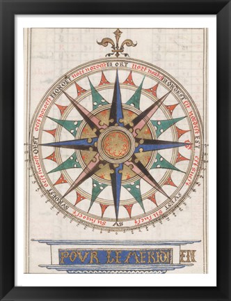 Framed Guillaume Brouscon Compass France, 1543 Print