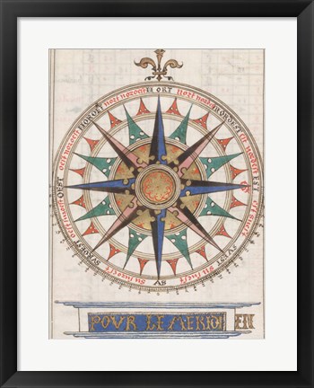 Framed Guillaume Brouscon Compass France, 1543 Print