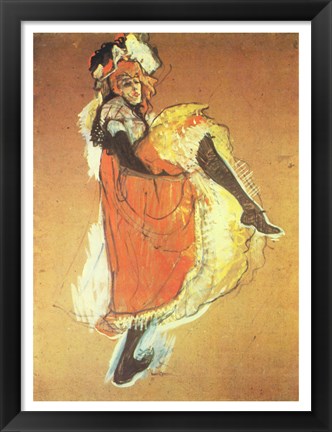 Framed Henri de Toulouse-Lautrec Can-Can Jane Avril Print