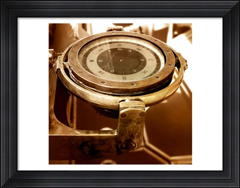Framed HMS Belfast - Admiral&#39;s Bridge Compass Print