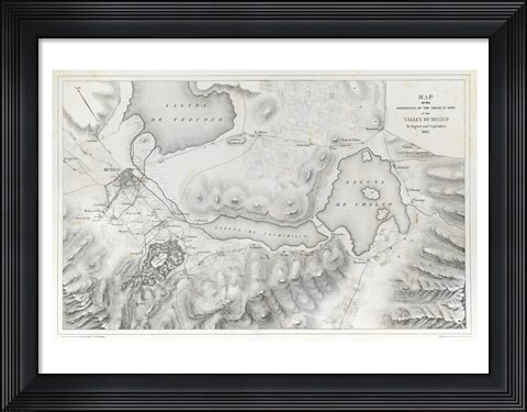 Framed Schieble Mexican War Map Print