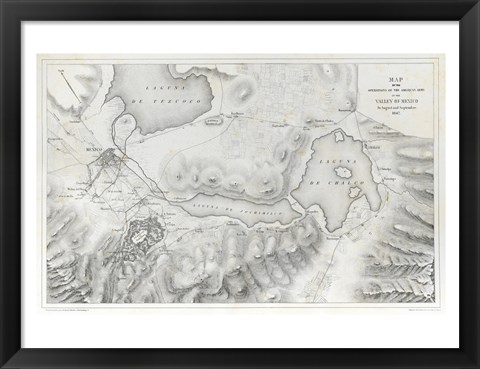 Framed Schieble Mexican War Map Print