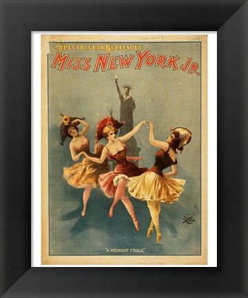 Framed Miss New York Jr. - A Midnight Frolic Print