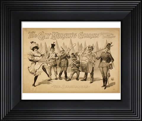 Framed Gay Morning Glories Print