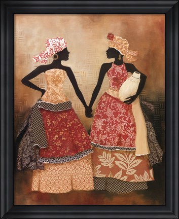 Framed Village Women I Print