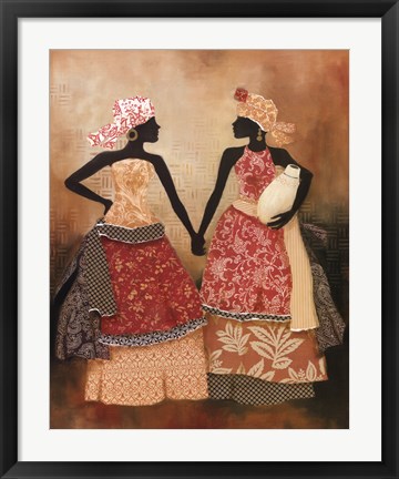 Framed Village Women I Print