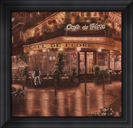 Framed Cafe De Flore Print