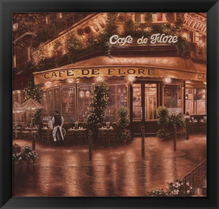 Framed Cafe De Flore Print