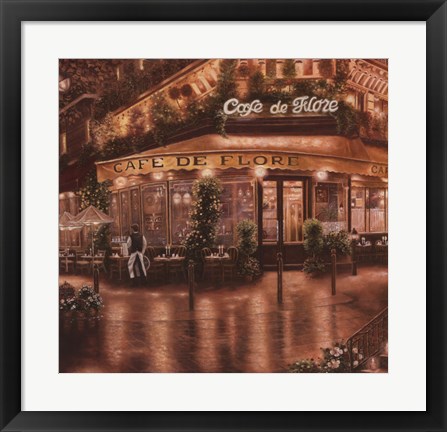 Framed Cafe De Flore Print