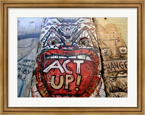 Framed Act Up - Berlin Wall Print