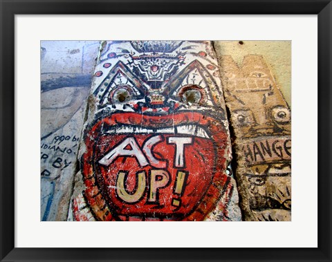 Framed Act Up - Berlin Wall Print