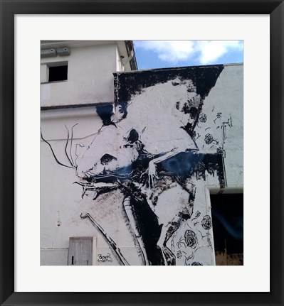 Framed Graffiti Rat in Germany Print