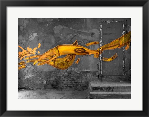 Framed Graffiti in Russia Print