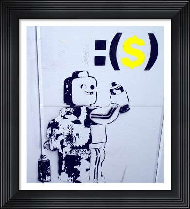 Framed Leggo Man Graffiti - Israel Print