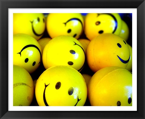 Framed Smiley Face Balls Print