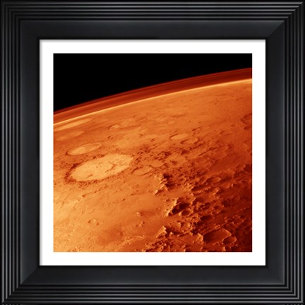 Framed Smiley Face Crater on Mars Print