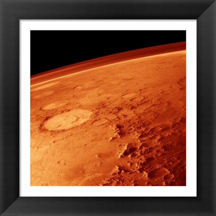 Framed Smiley Face Crater on Mars Print