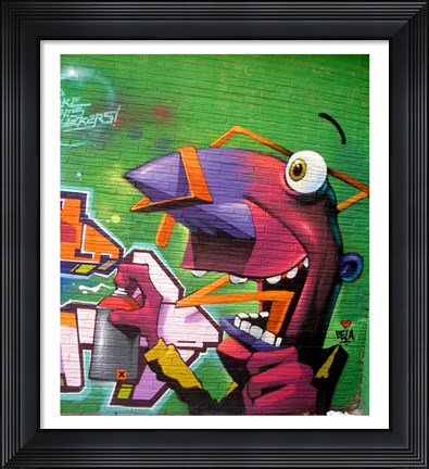 Framed Vitoria Graffiti Print