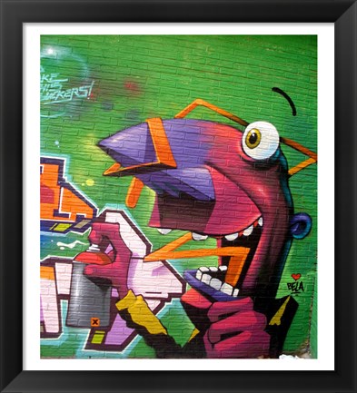 Framed Vitoria Graffiti Print