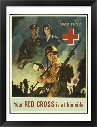 Framed Your Red Cross is at His Side Print