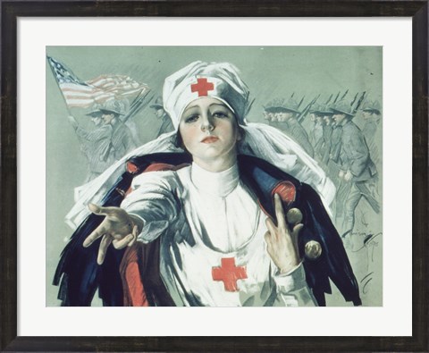 Framed Red Cross Nurse Print