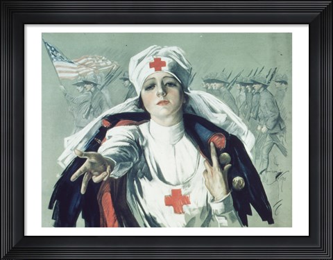 Framed Red Cross Nurse Print