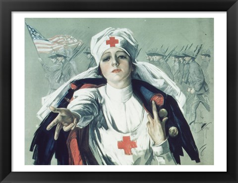 Framed Red Cross Nurse Print