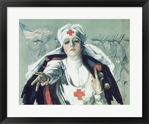 Framed Red Cross Nurse Print