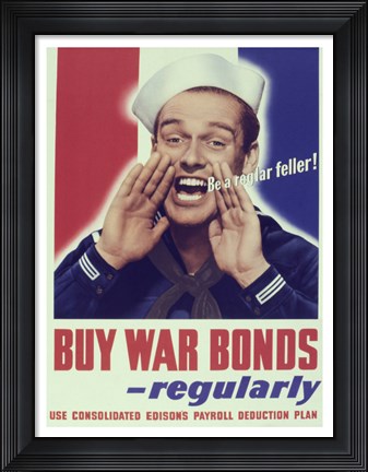 Framed Buy War Bonds Regularly Print