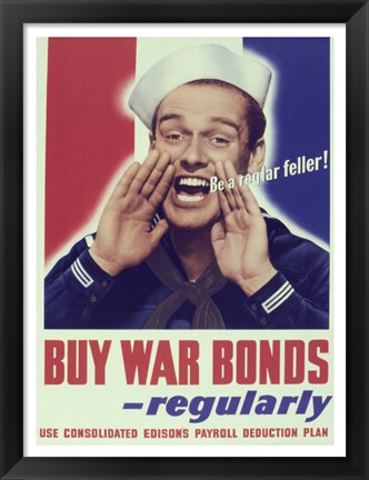 Framed Buy War Bonds Regularly Print