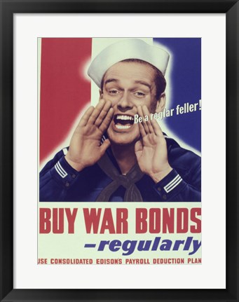 Framed Buy War Bonds Regularly Print