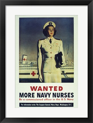 Framed Wanted! More Navy Nurses Print